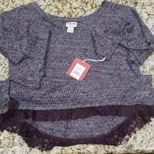 Purple lace bottom sweater